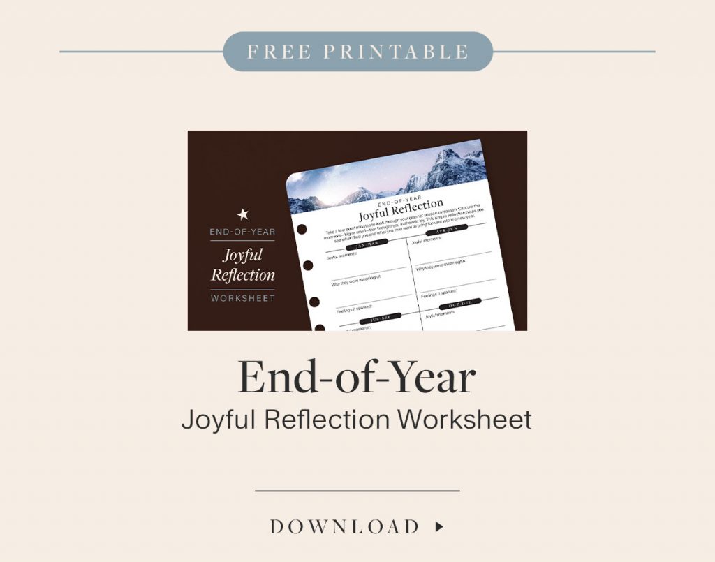 Joyful reflection worksheet